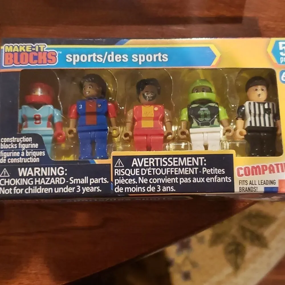 Lot of 3 Make it‎ blocks pirate/knight fantasy/sports figures New